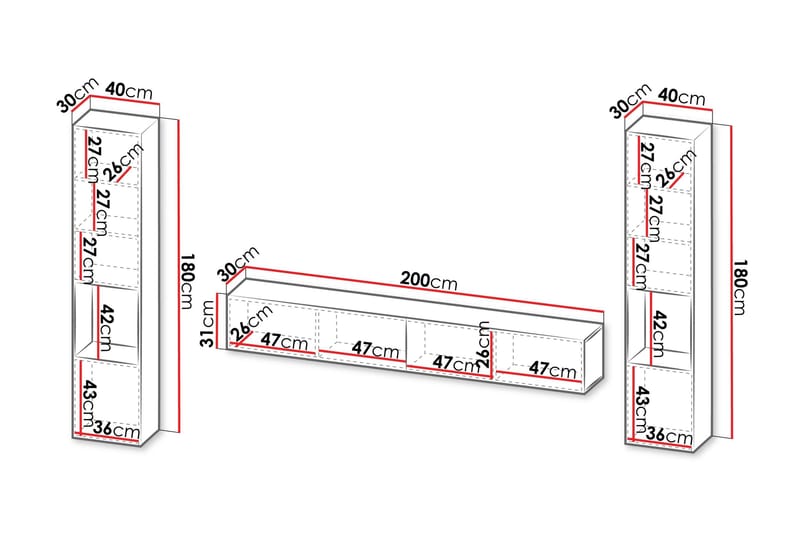 Kangana Tv-möbelset - Beige - Products - Möbler - TV- & Mediamöbler - TV-möbelset