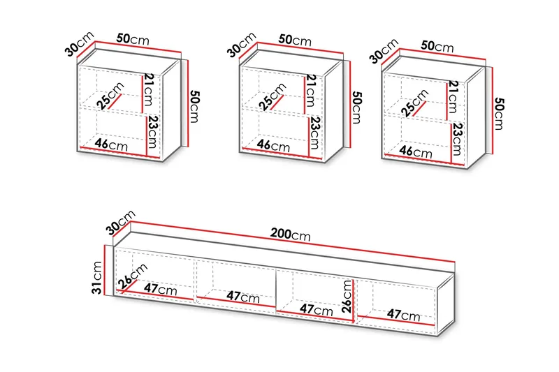 Kangana Tv-möbelset - Beige - Products - Möbler - TV- & Mediamöbler - TV-möbelset