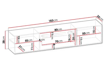 Kanki Tv-bänk 183 cm - Svart - Products - Möbler - TV- & Mediamöbler - TV bänk & mediabänk