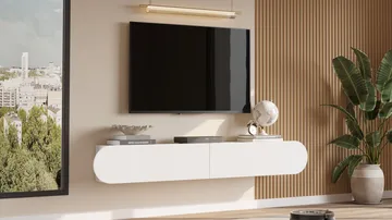Lumina TV-bänk 180x29,5x31,6 cm - Vit - Products - Möbler - TV- & Mediamöbler - TV bänk & mediabänk