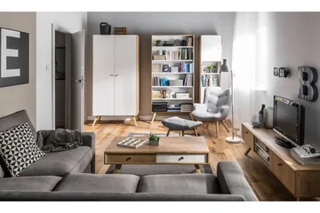 Nature TV-bänk 179,5 cm Vit/Natur - Natur - Products - Möbler - TV- & Mediamöbler - TV bänk & mediabänk