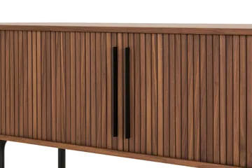 Noira Oval TV bänk Valnöt 150x45 cm Ribbad - Mörkbrunt / Brunt Trä - Products - Möbler - TV- & Mediamöbler - TV bänk & mediabänk