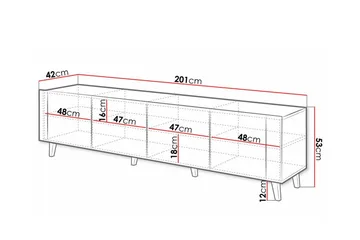 Strontian Tv-skåp 201 cm Scandinavian Choice White - Products - Möbler - TV- & Mediamöbler - TV-skåp