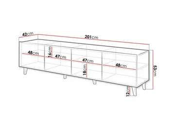 Strontian Tv-skåp 201 cm Scandinavian Choice White - Products - Möbler - TV- & Mediamöbler - TV-skåp