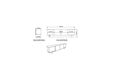 TV-bänk Diannare Beige / Valnöt - Beige / Valnöt - Products - Möbler - TV- & Mediamöbler - TV bänk & mediabänk