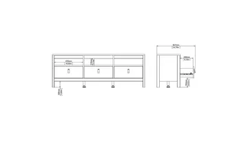 Vallvidera Tv-bänk 151 cm - Vit/Natur - Products - Möbler - TV- & Mediamöbler - TV bänk & mediabänk