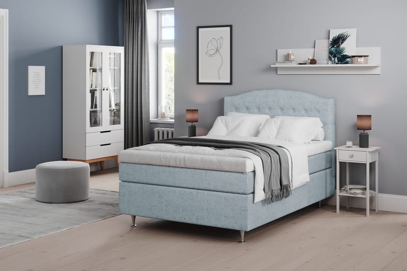 Belda Kontinentalsäng 140x200Fast - Ljusblå - Products - Möbler - Säng - Kontinentalsäng