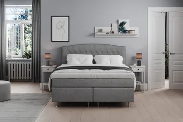 Belda Kontinentalsäng 160x200Fast - Grå - Products - Möbler - Säng - Kontinentalsäng