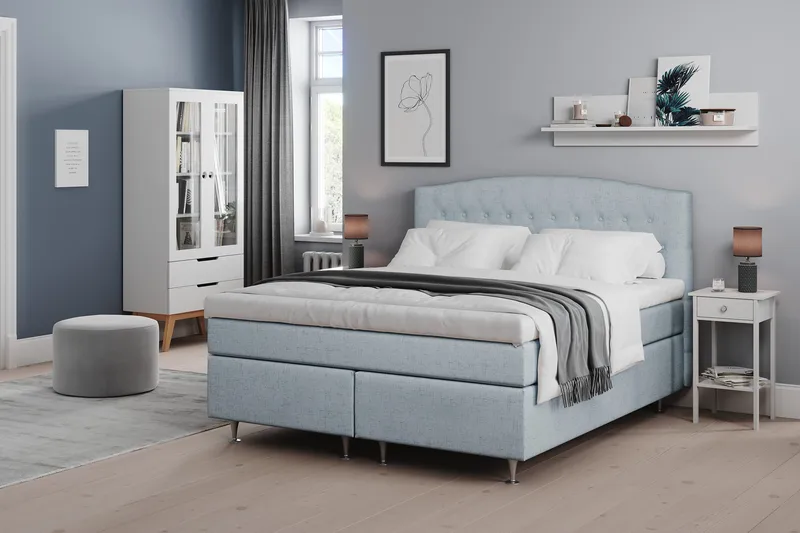Belda Kontinentalsäng 160x200Fast/Medium - Ljusblå - Products - Möbler - Säng - Kontinentalsäng