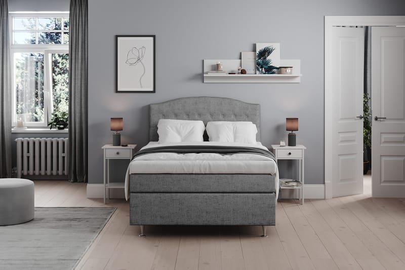 Belda Sängpaket 140x200 Fast - Grå - Products - Möbler - Säng - Kontinentalsäng