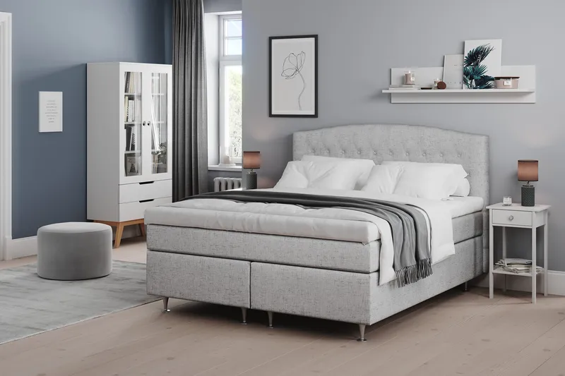 Belda Sängpaket 160x200 Fast - Ljusgrå - Products - Möbler - Säng - Kontinentalsäng