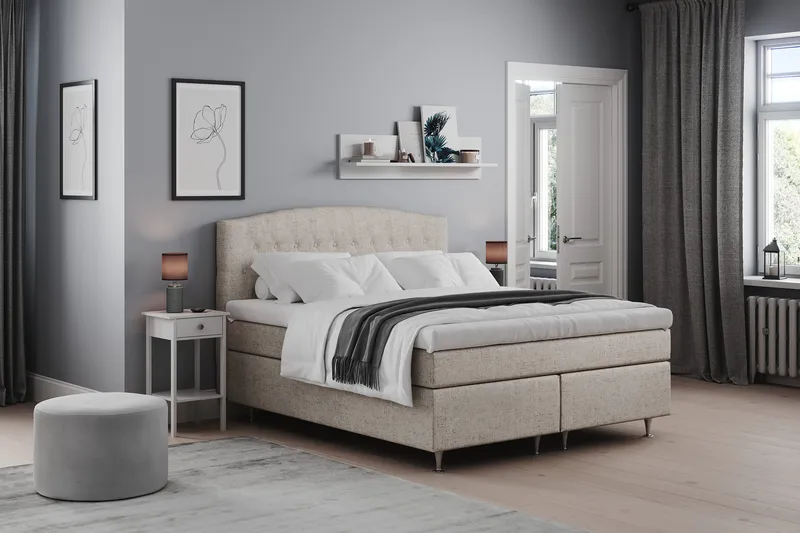 Belda Sängpaket 160x200 Fast/Medium - Beige - Products - Möbler - Säng - Kontinentalsäng