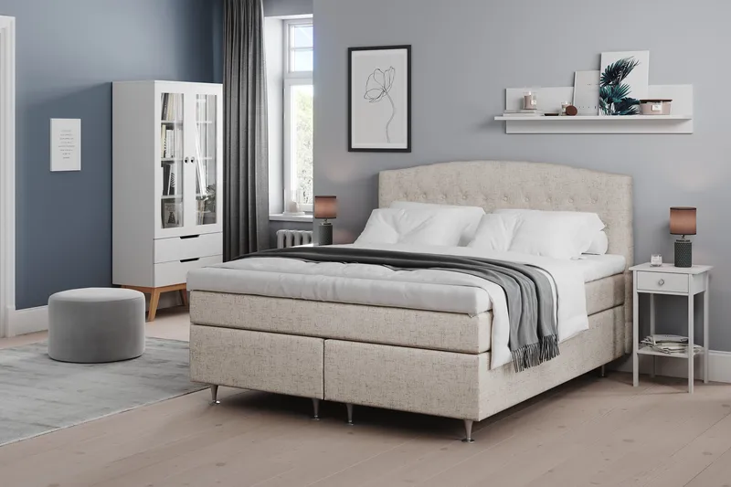 Belda Sängpaket 160x200 Fast/Medium - Beige - Products - Möbler - Säng - Kontinentalsäng
