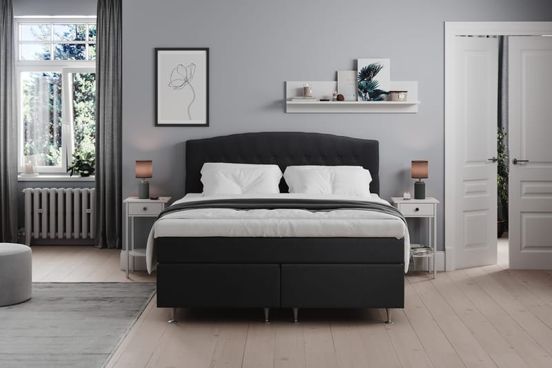 Belda Sängpaket 180x200 Fast - Svart - Products - Möbler - Säng - Kontinentalsäng