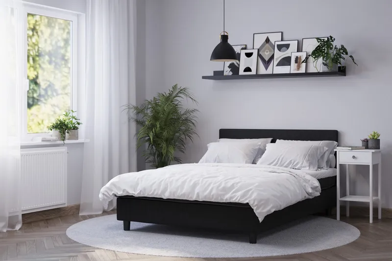 Billingen Komplett Sängpaket 140x200 cm - Svart - Products - Möbler - Säng - Kontinentalsäng