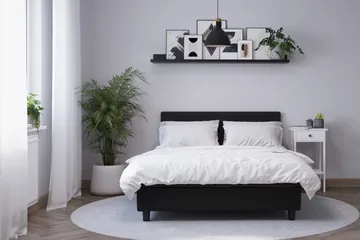 Billingen Kontinentalsäng 90x200 cm - Svart - Products - Möbler - Säng - Kontinentalsäng