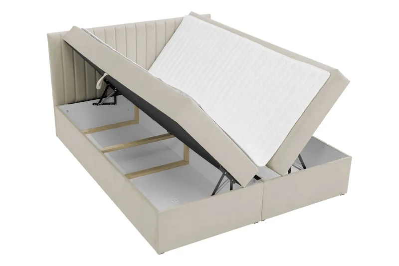 Calrosor Sängpaket Kontinentalsäng med Förvaring 140x200 cm - Beige - Products - Möbler - Säng - Komplett sängpaket