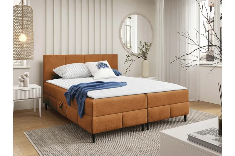 Celestine Förvaringssäng 180x200 cm - Orange - Products - Möbler - Säng - Komplett sängpaket