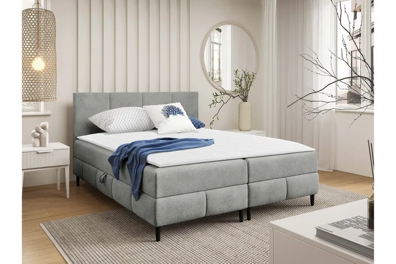Celestine Förvaringssäng 200x200 cm - Grå - Products - Möbler - Säng - Komplett sängpaket