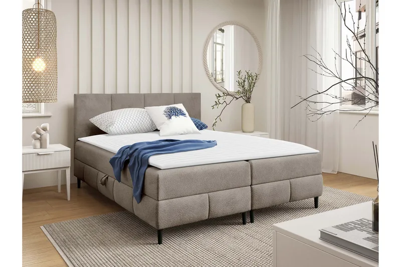 Celestine Förvaringssäng 200x200 cm - Grå - Products - Möbler - Säng - Komplett sängpaket
