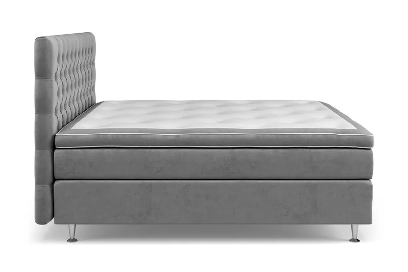 Celine Kontinentalsäng 160x200cm - Grå/Sammet - Products - Möbler - Säng - Kontinentalsäng