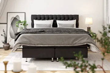 Celine Kontinentalsäng 180x200cm - Svart/Sammet - Products - Möbler - Säng - Kontinentalsäng