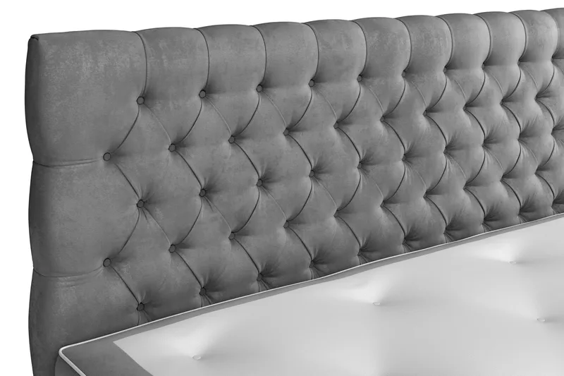 Celine Sängpaket 160x200cm - Grå / Sammet - Products - Möbler - Säng - Kontinentalsäng