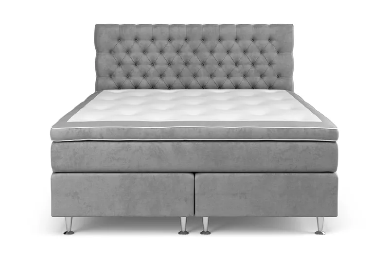 Celine Sängpaket 160x200cm - Grå/Sammet - Products - Möbler - Säng - Kontinentalsäng