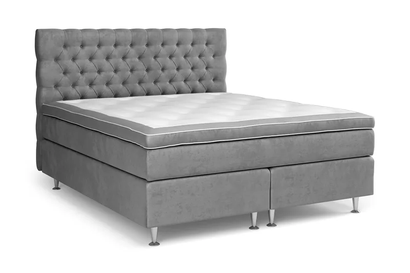 Celine Sängpaket 160x200cm - Grå/Sammet - Products - Möbler - Säng - Kontinentalsäng