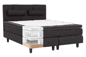 Charleston Kontinentalsäng 140x200 Fast Polyeterskum - Svart - Products - Möbler - Säng - Kontinentalsäng