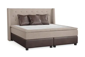 Cuba Sängpaket 210x210 med Tre Bruna Kuddar - (+Fler val) Beige/Brun - Products - Möbler - Säng - Kontinentalsäng