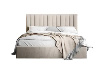 Derry Sängram 140x200 cm - Cream - Products - Möbler - Säng - Säng med förvaring