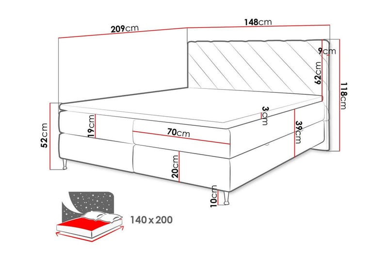 Derry Sängram 140x200 cm - Products - Möbler - Säng - Sängram & sängstomme