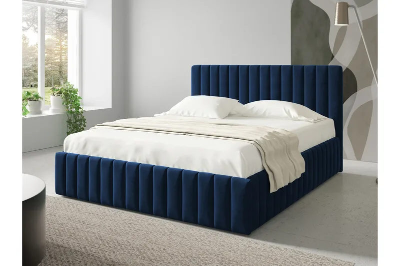 Desio Förvaringssäng 140x200 cm, Blå