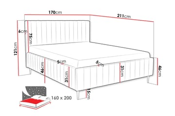 Desio Förvaringssäng 160x200 cm - Beige - Products - Möbler - Säng - Säng med förvaring