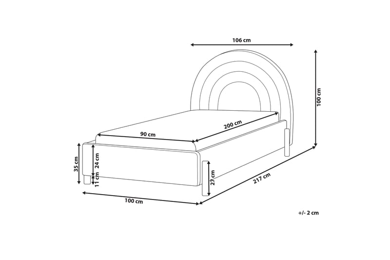 Diantha Sängram 90x200 cm - Rosa/Ljust trä - Products - Möbler - Säng - Sängram & sängstomme
