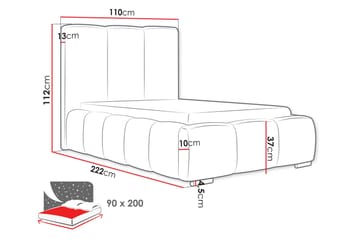 Gioia Sängram med Förvaring 90x200 cm - Rosa - Products - Möbler - Säng - Sängram & sängstomme