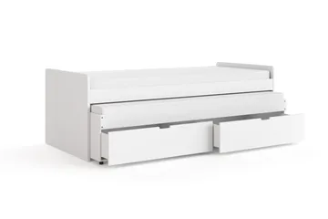 Granvik Sängram 90x200 cm utdragbar med extrasäng och förvaring inklusive 2 madrasser - Vit - Products - Möbler - Säng - Sängram & sängstomme