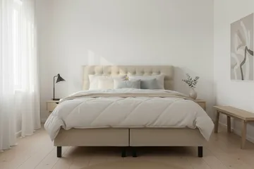 Hilton Komplett Sängpaket 160x200 cm Kontinentalsäng med diamant sänggavel - Beige - Products - Möbler - Säng - Kontinentalsäng