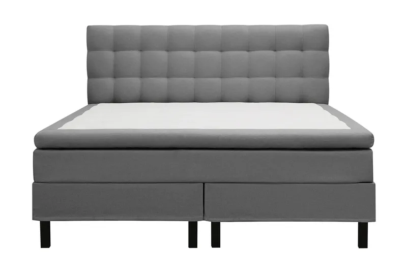 Hilton Komplett Sängpaket 160x200 cm Kontinentalsäng med rutad sänggavel - Grå - Products - Möbler - Säng - Kontinentalsäng