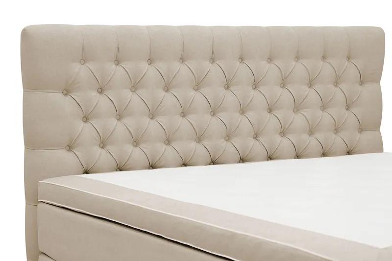 Hilton Lyx Komplett Sängpaket 160x200 cm Kontinentalsäng med knappad sänggavel - Beige - Products - Möbler - Säng - Kontinentalsäng