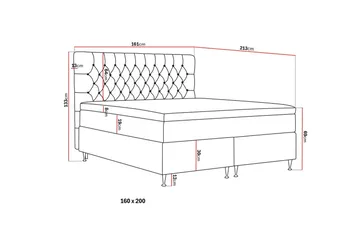 Hilton Lyx Komplett Sängpaket 160x200 cm Kontinentalsäng med knappad sänggavel i bouclé - Ivory / Bouclé - Products - Möbler - Säng - Kontinentalsäng