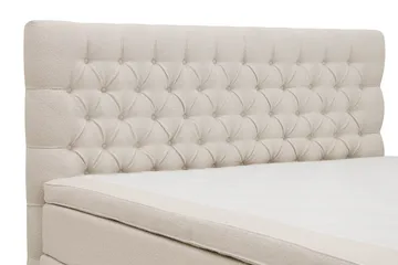Hilton Lyx Komplett Sängpaket 160x200 cm Kontinentalsäng med knappad sänggavel i bouclé - Ivory / Bouclé - Products - Möbler - Säng - Kontinentalsäng