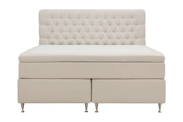 Hilton Lyx Komplett Sängpaket 160x200 cm Kontinentalsäng med knappad sänggavel i bouclé