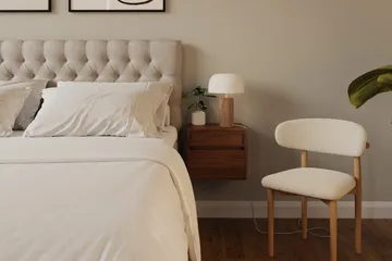 Hilton Lyx Komplett Sängpaket 160x200 cm Kontinentalsäng med knappad sänggavel - Ljusbeige - Products - Möbler - Säng - Kontinentalsäng