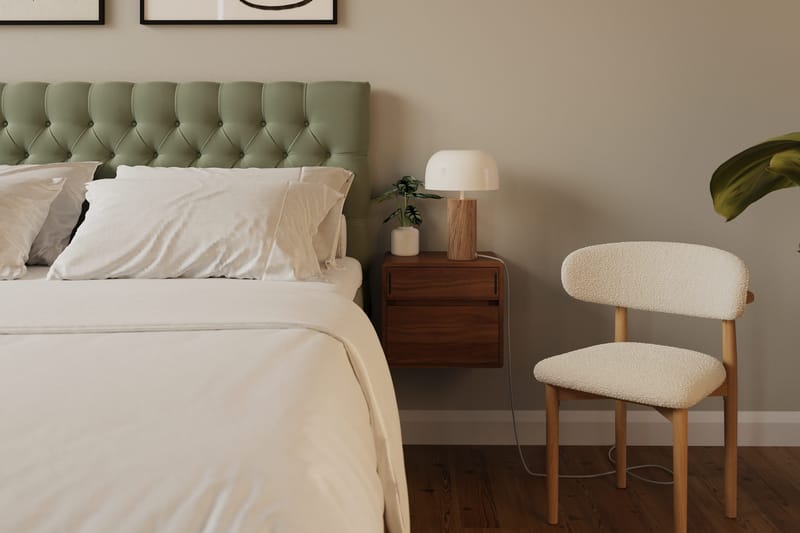 Hilton Lyx Komplett Sängpaket 180x200 cm Kontinentalsäng med knappad sänggavel i sammet - Olivgrön - Products - Möbler - Säng - Kontinentalsäng