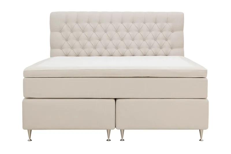 Hilton Lyx Komplett Sängpaket 180x200 cm Kontinentalsäng med knappad sänggavel - Ljusbeige - Products - Möbler - Säng - Kontinentalsäng