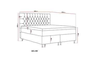 Hilton Lyx Kontinentalsäng 180x200 cm - Grå - Products - Möbler - Säng - Kontinentalsäng