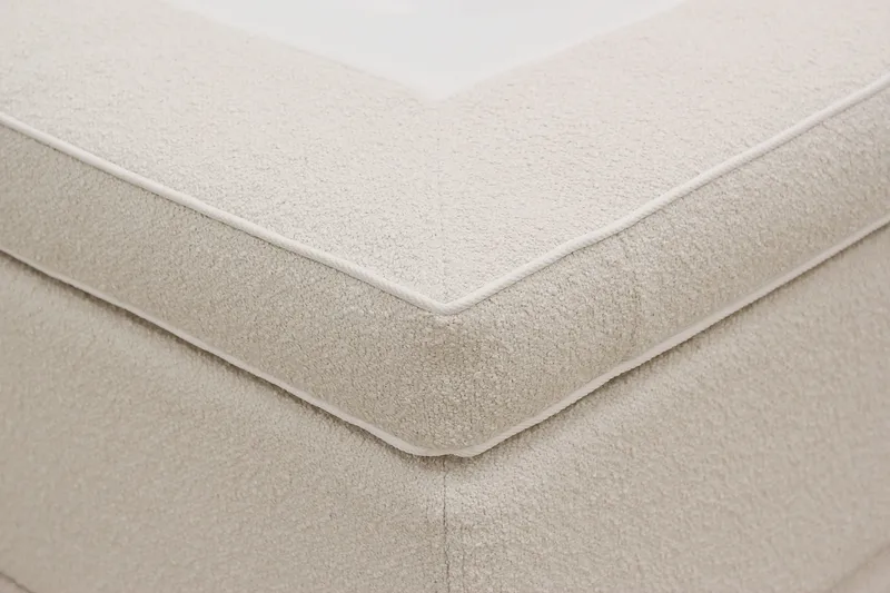 Hilton Premium Komplett Sängpaket 160x200 cm Kontinentalsäng med Sänggavel - Ljusbeige Bouclé - Products - Möbler - Säng - Kontinentalsäng