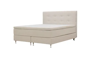 Hilton Premium Komplett Sängpaket 160x200 cm Kontinentalsäng med Sänggavel - Ljusbeige Bouclé - Products - Möbler - Säng - Kontinentalsäng